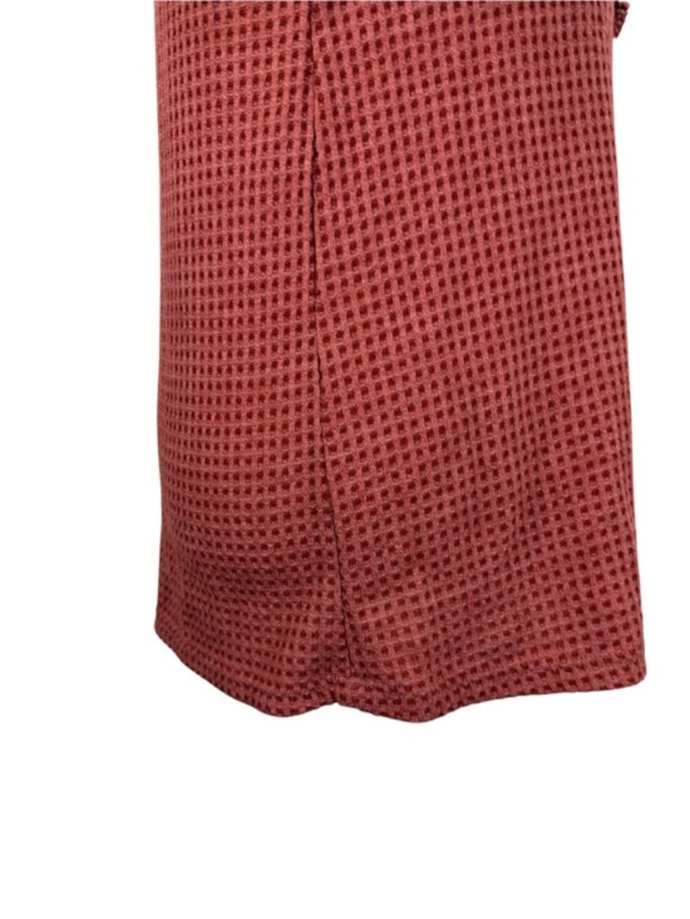 Hailey & Co Rust Waffle Knit Henley Long Sleeve Top Size M - Picture 7 of 10